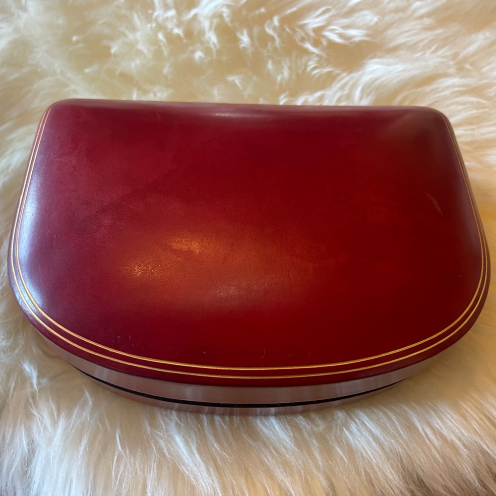 Antique/vintage Leather Jewelry/Trinket Box ~ Italy - Picture 4 of 11